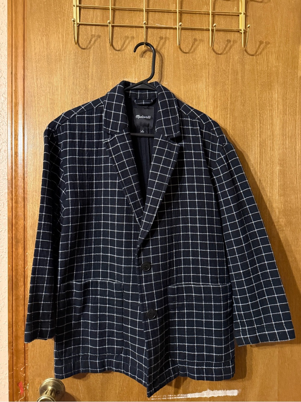Madewell Waffleback shaw blazer in windowpane